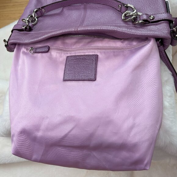 Coach Brooke Convertible Purple Soft Pebbled Leather Hobo/Shoulder Bag - Picture 15 of 16